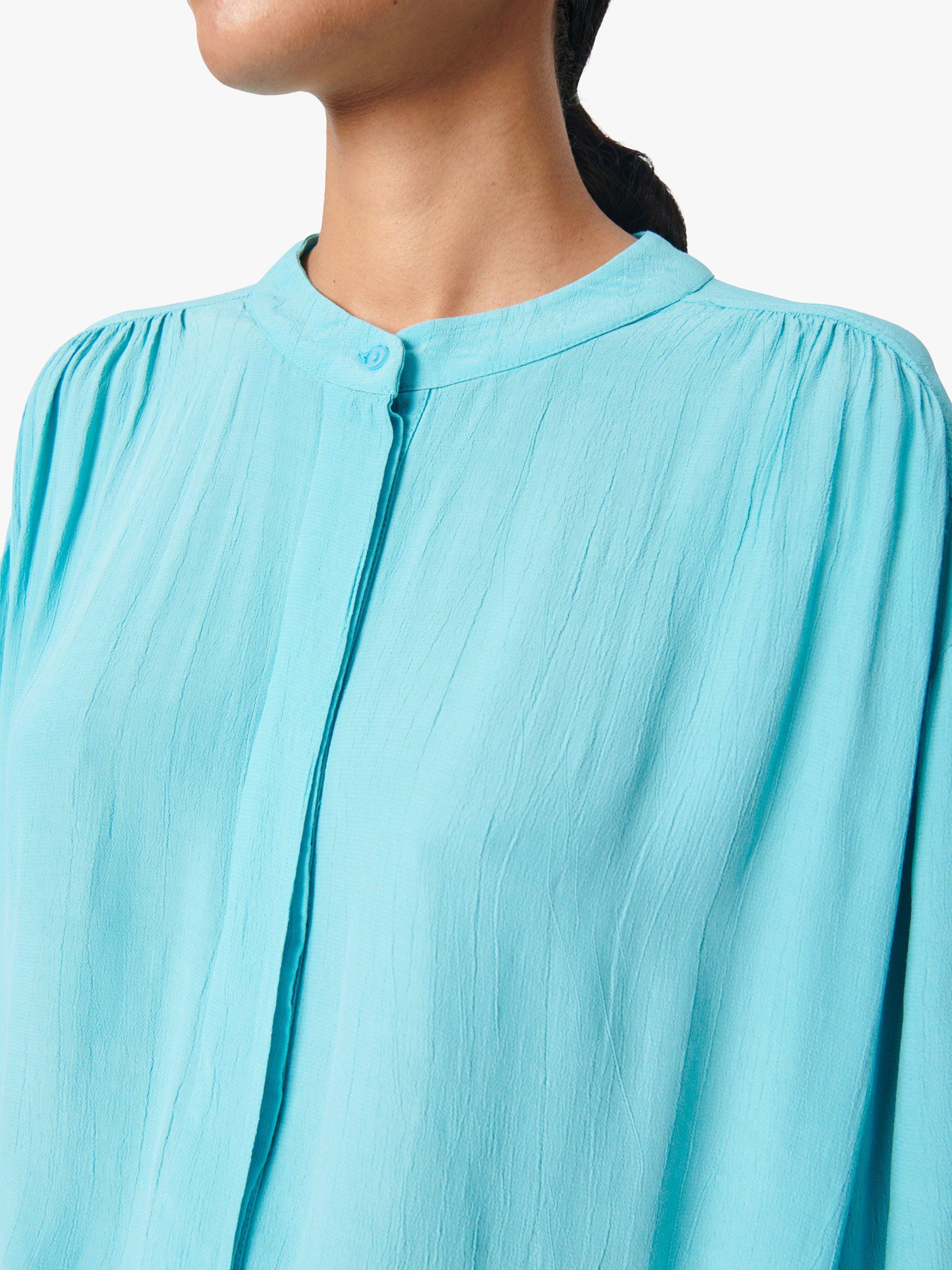 Product image 4 of 6, which shows Soaked In Luxury Layna Loose Fit Blouse, Sea Jet, M