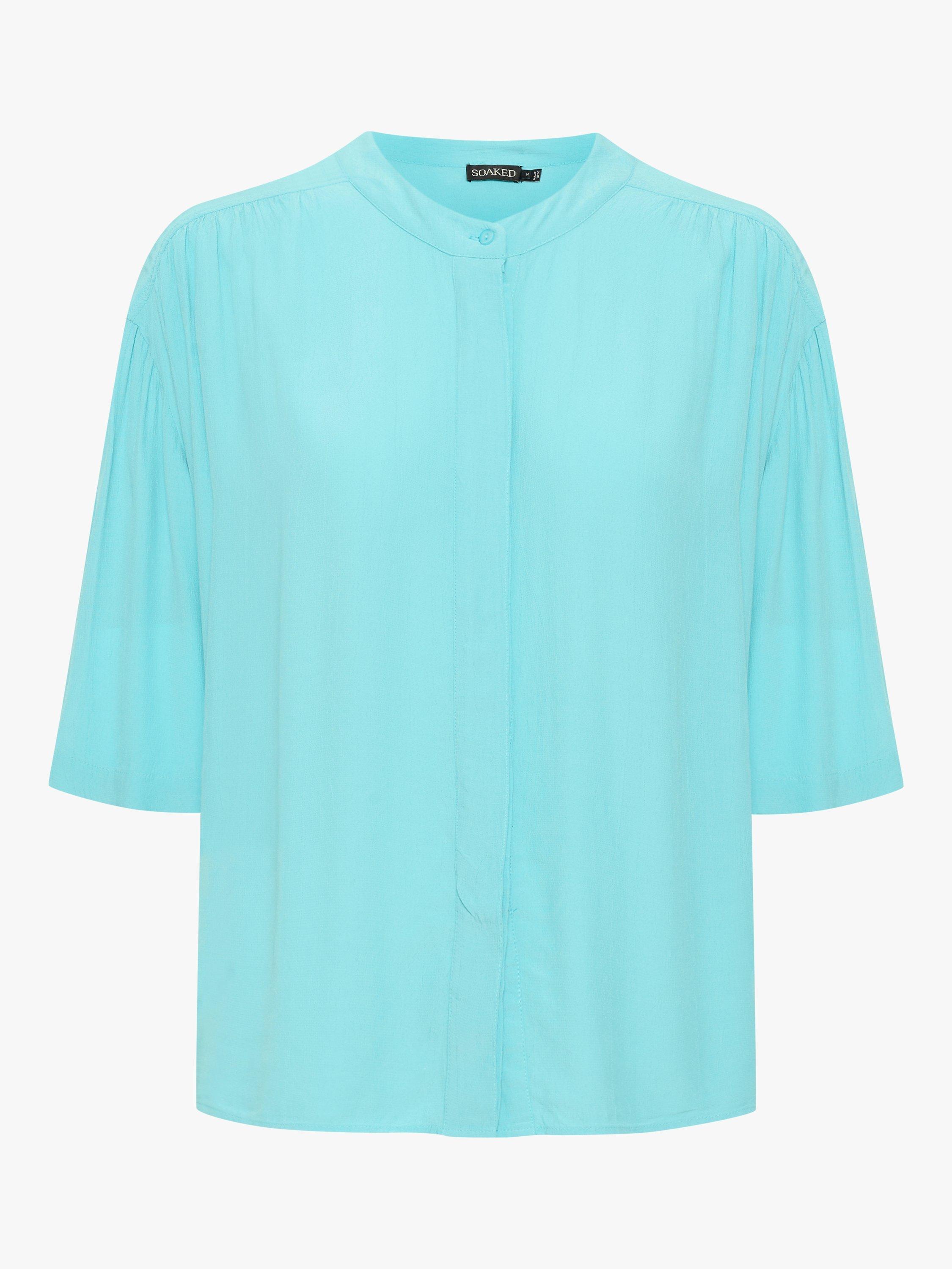 Product image 5 of 6, which shows Soaked In Luxury Layna Loose Fit Blouse, Sea Jet, M