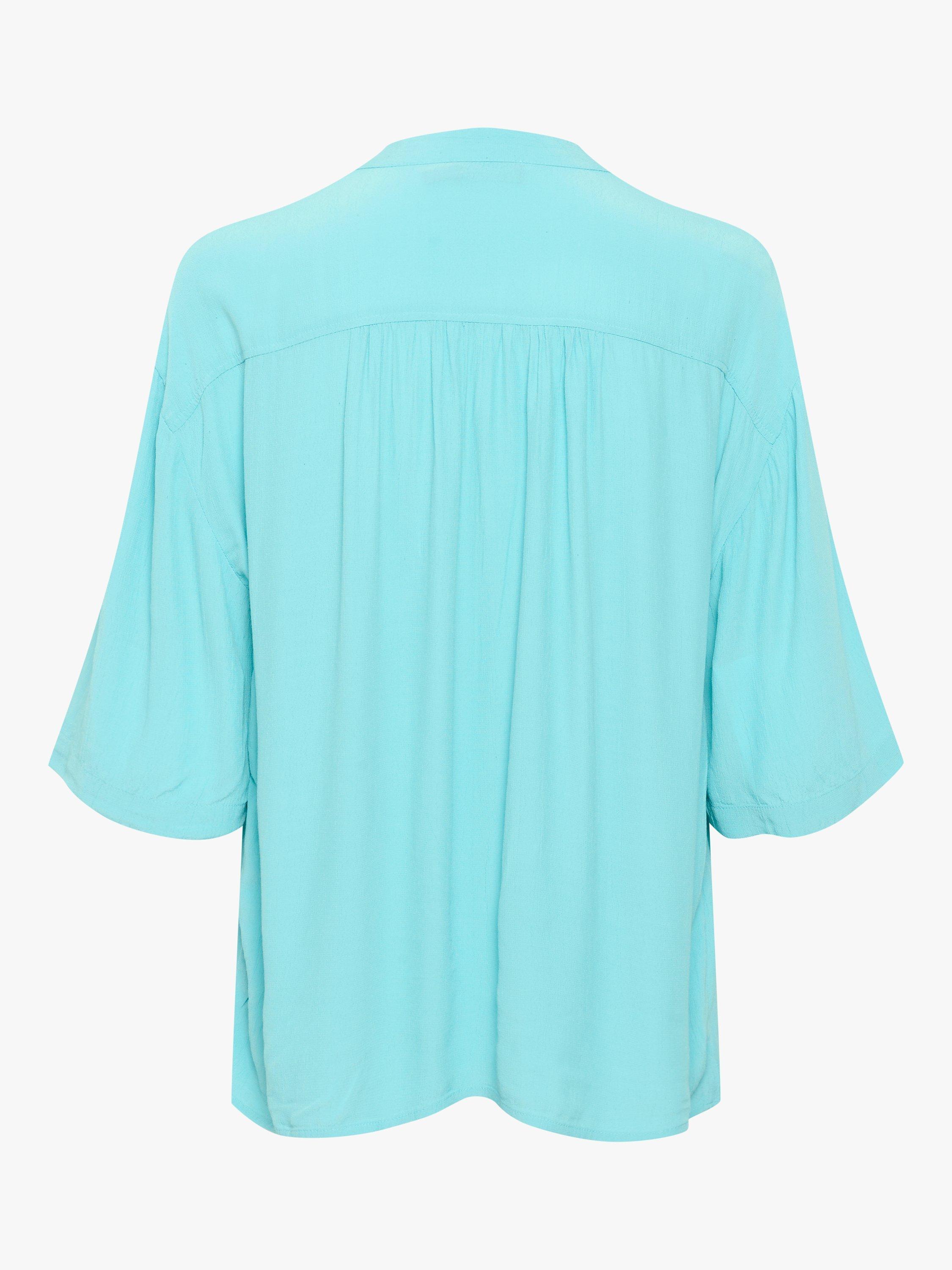 Product image 6 of 6, which shows Soaked In Luxury Layna Loose Fit Blouse, Sea Jet, M