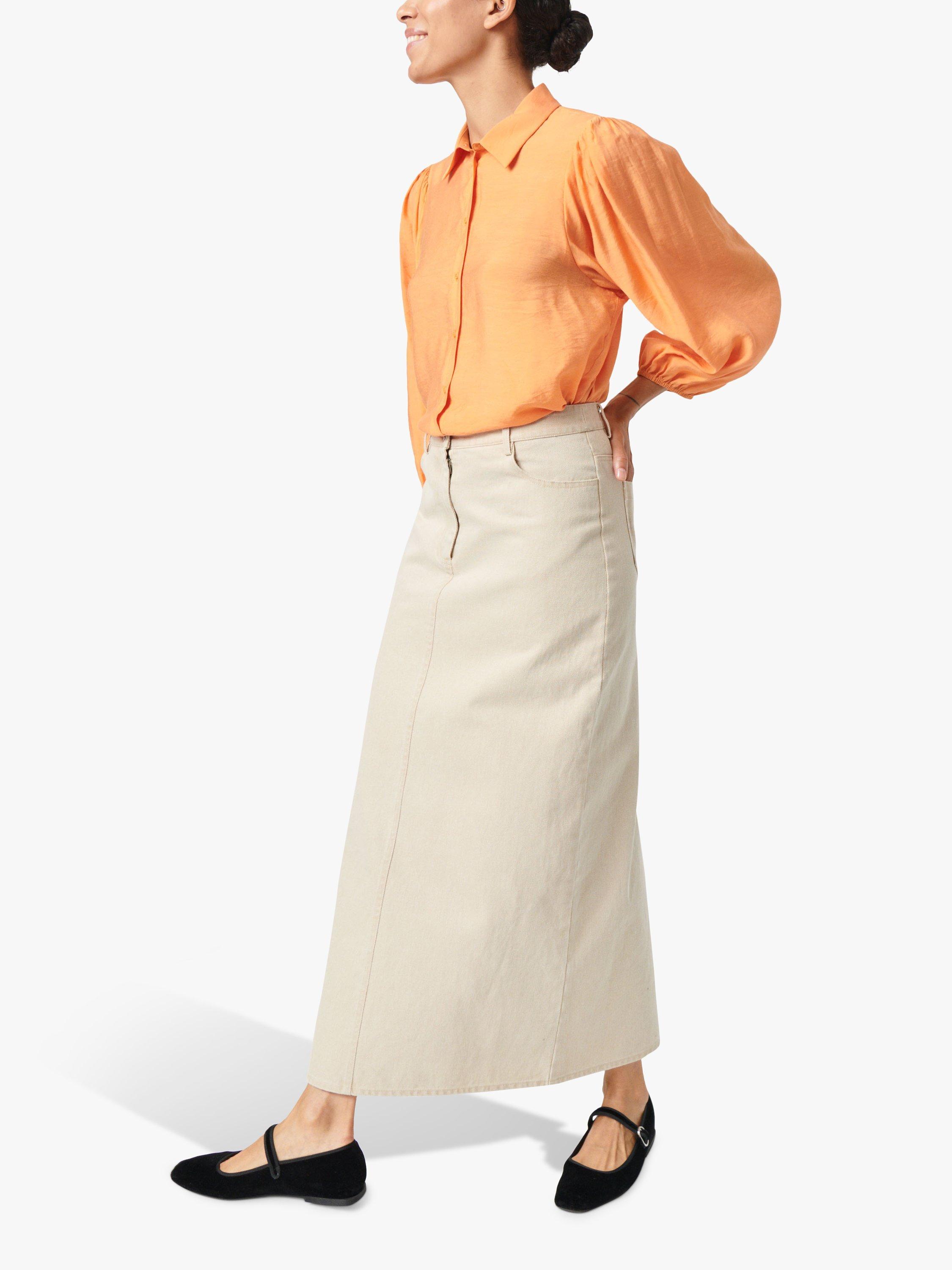 Product image 3 of 5, which shows Soaked In Luxury Leodora Cropped Sleeve Buttons Shirt, Tangerine, M