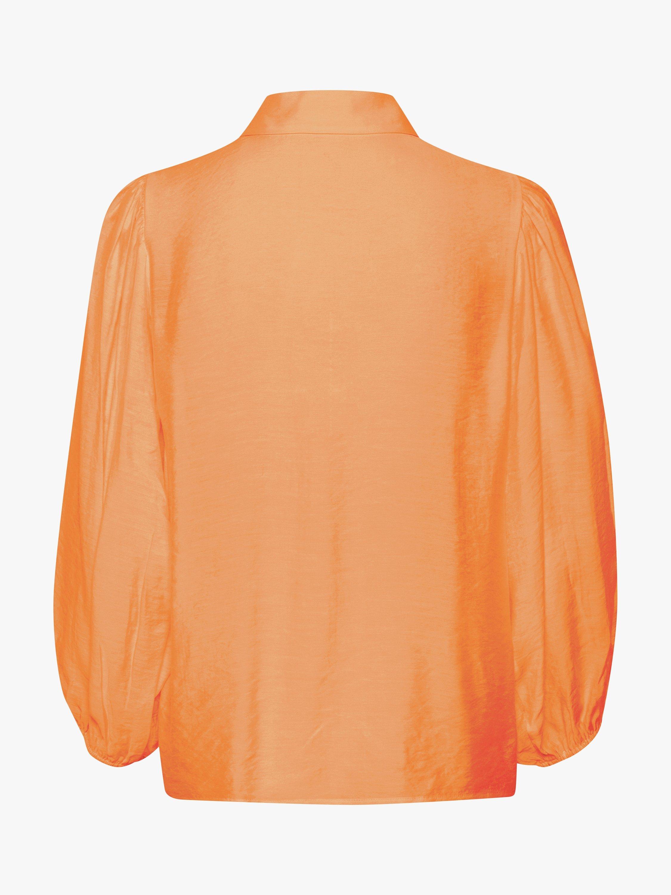 Product image 5 of 5, which shows Soaked In Luxury Leodora Cropped Sleeve Buttons Shirt, Tangerine, M
