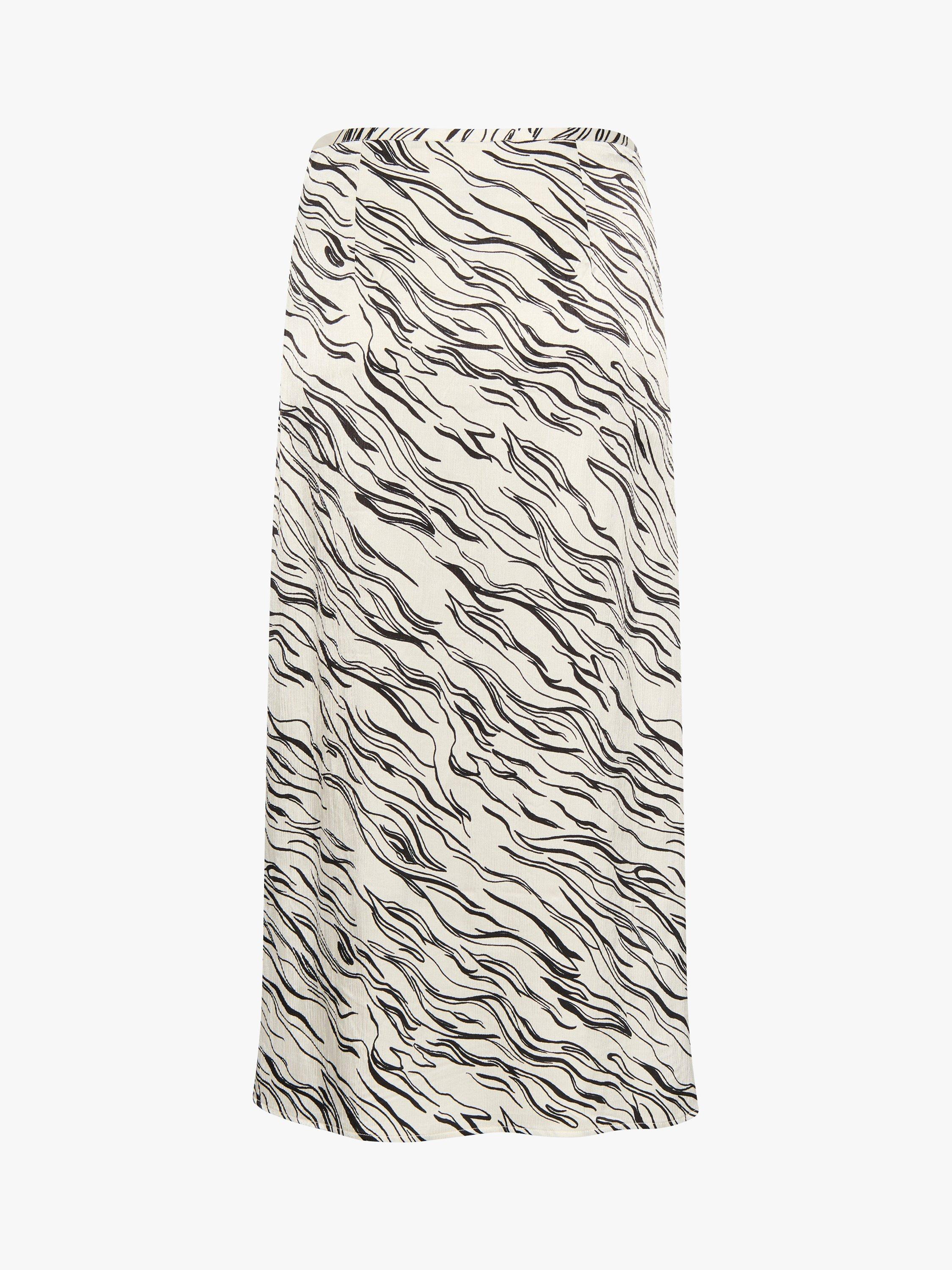 Soaked In Luxury Vinka Wrap Maxi Skirt, White/Black Wave, XS