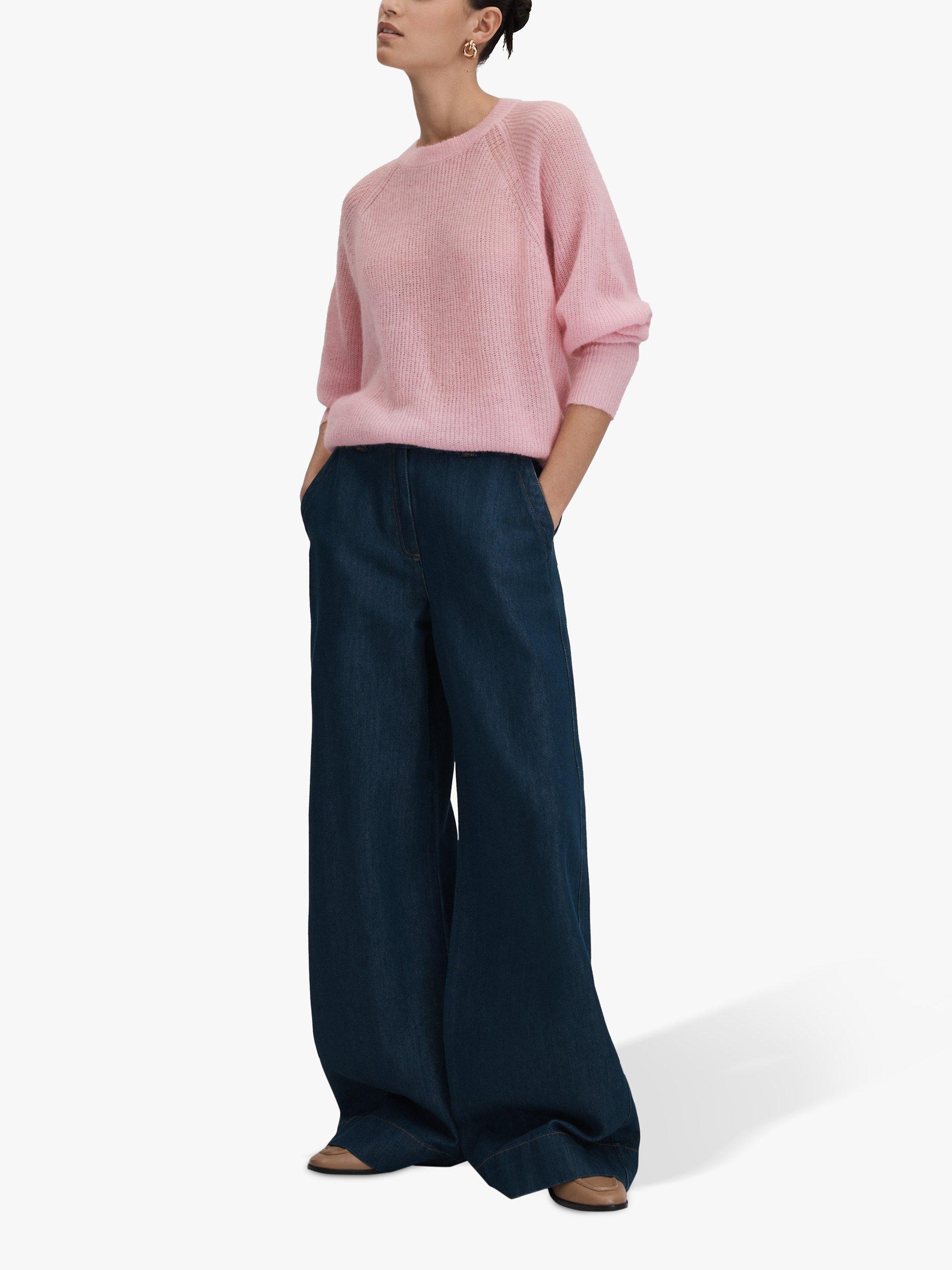 Reiss Mae Wool Blend Jumper, Light Pink