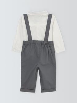 John Lewis Heirloom Collection Baby Shirt, Trousers and Bow Tie Set, Grey - view 2, Grey