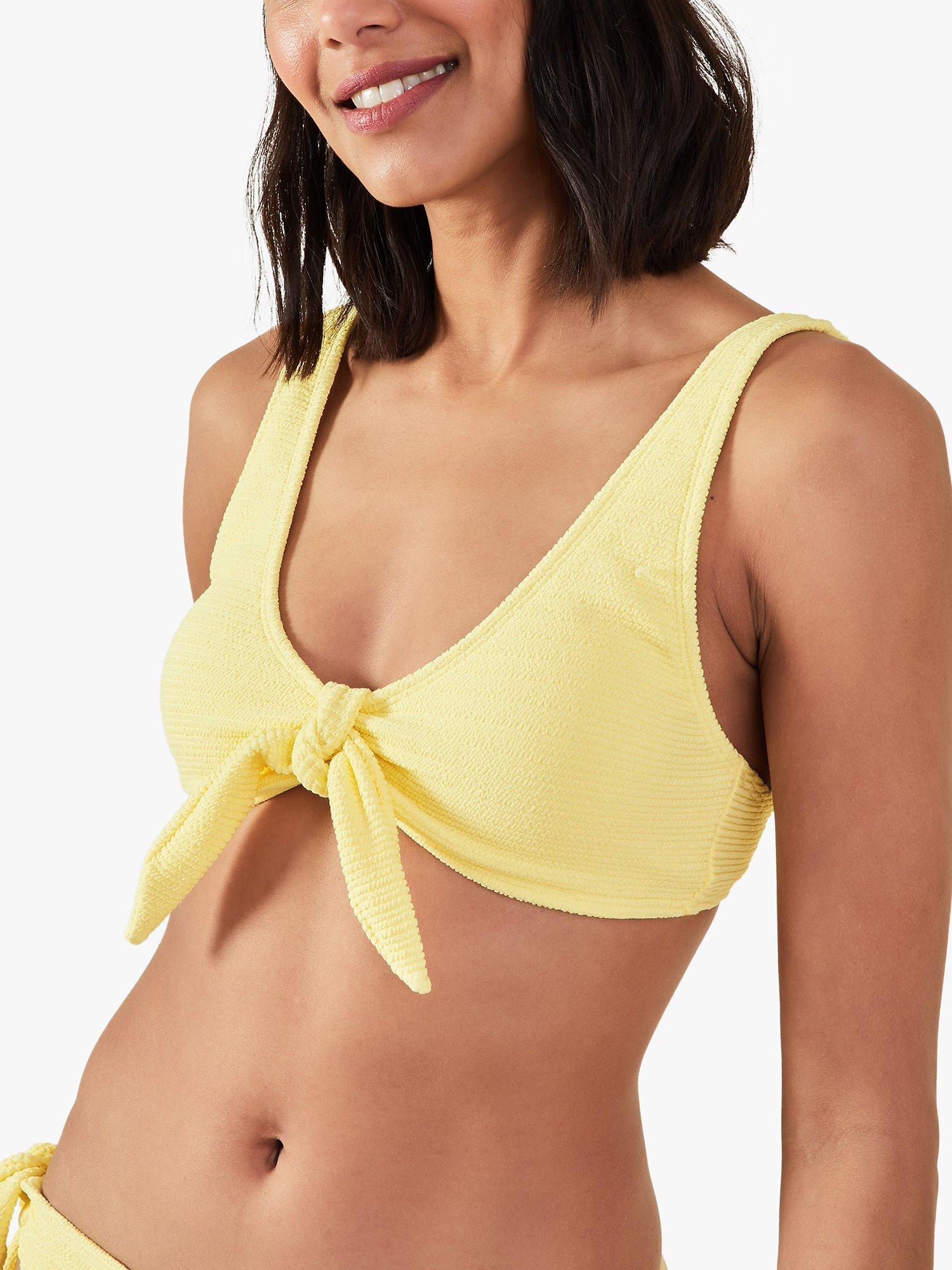 Product image 1 of 4, which shows Accessorize Bunny Tie Bikini Top, Yellow, 6