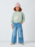 John Lewis Kids' Sequin Bunny Sweatshirt, Aqua Green