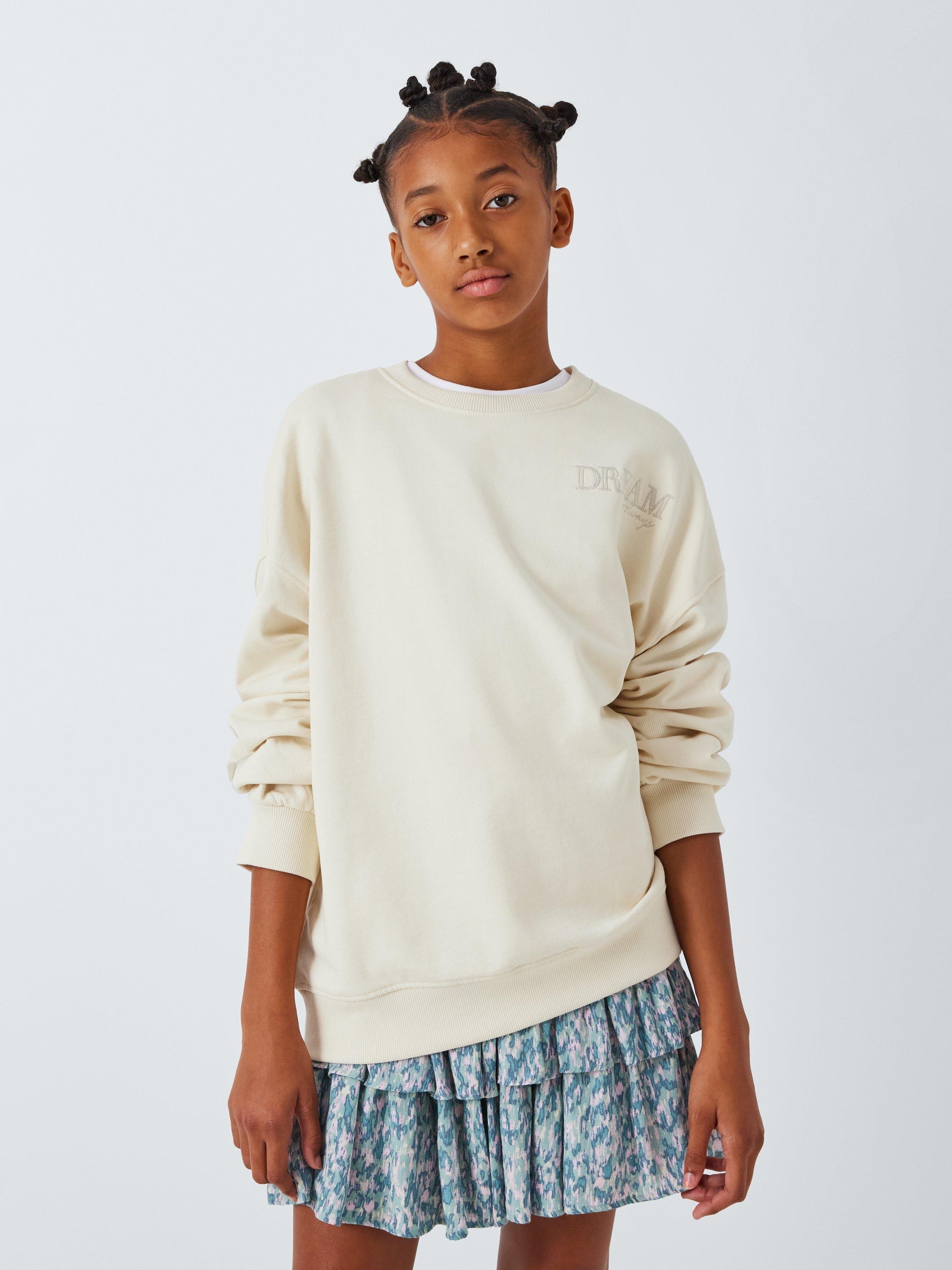John Lewis Kids' Dream Boucle Sweatshirt, Whitecap Grey