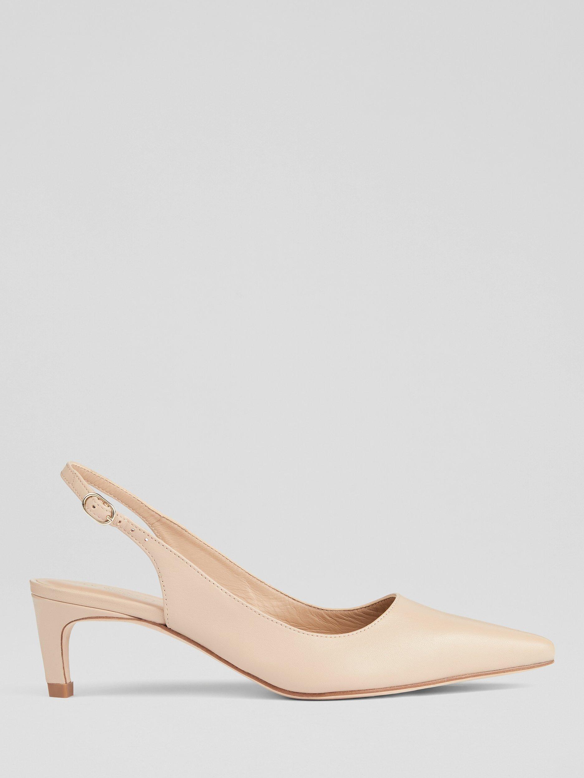 L.K.Bennett Alyssa Leather Slingback Court Shoes Cream