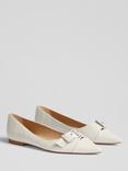 L.K.Bennett Brynn Leather Pointed Flats, Off White