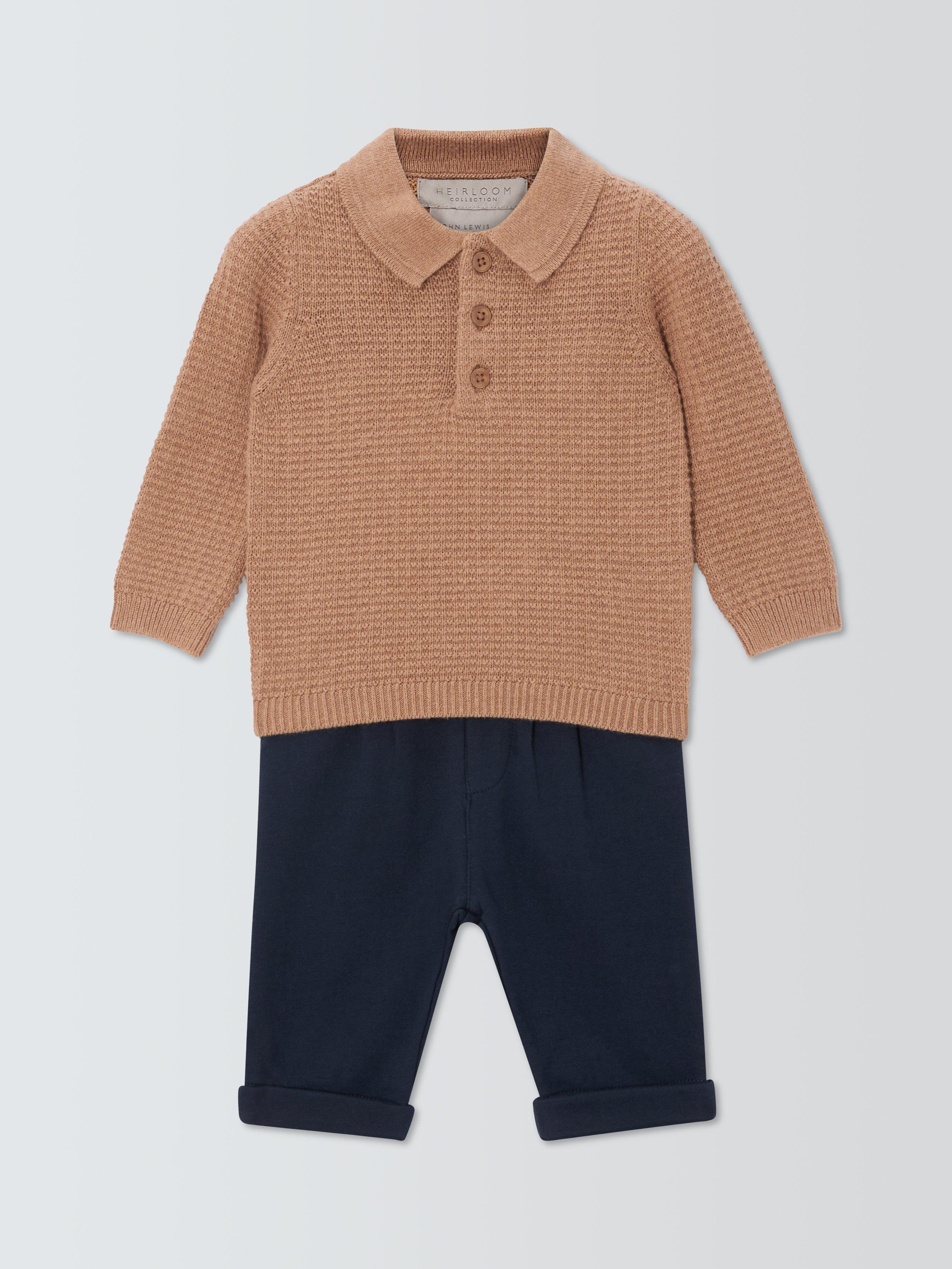 John Lewis Heirloom Collection Cashmere Blend Polo Top and Trousers Set