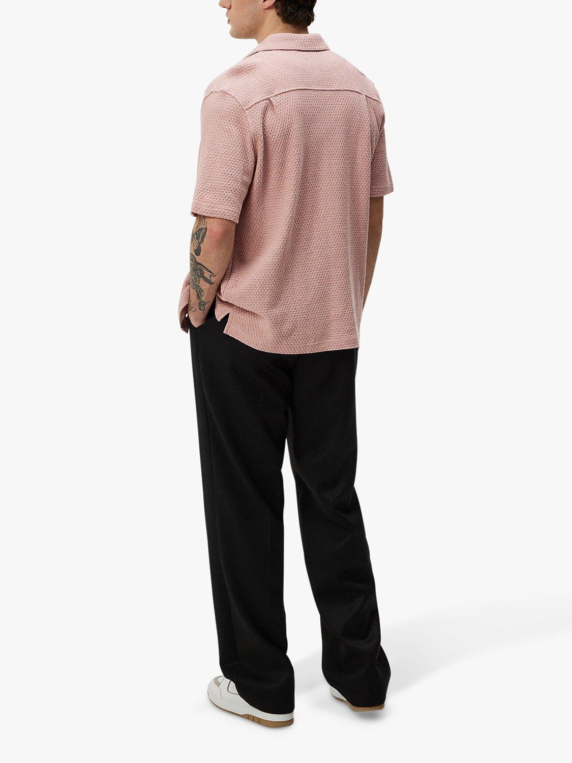 Product image 2 of 4, which shows J.Lindeberg Torpa Airy Short Sleeve Shirt, Powder Pink, S