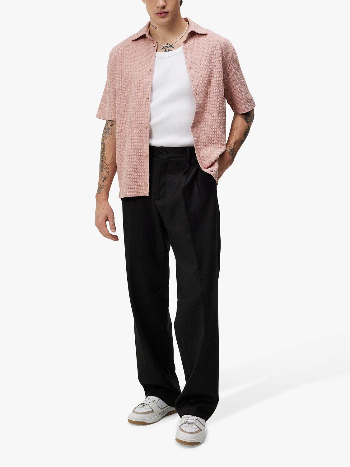 Product image 3 of 4, which shows J.Lindeberg Torpa Airy Short Sleeve Shirt, Powder Pink, S