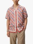 J.Lindeberg Elio Tencel Moto Print Shirt, Brown/Multi