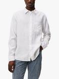 J.Lindeberg Regular Fit Long Sleeve Linen Shirt, White