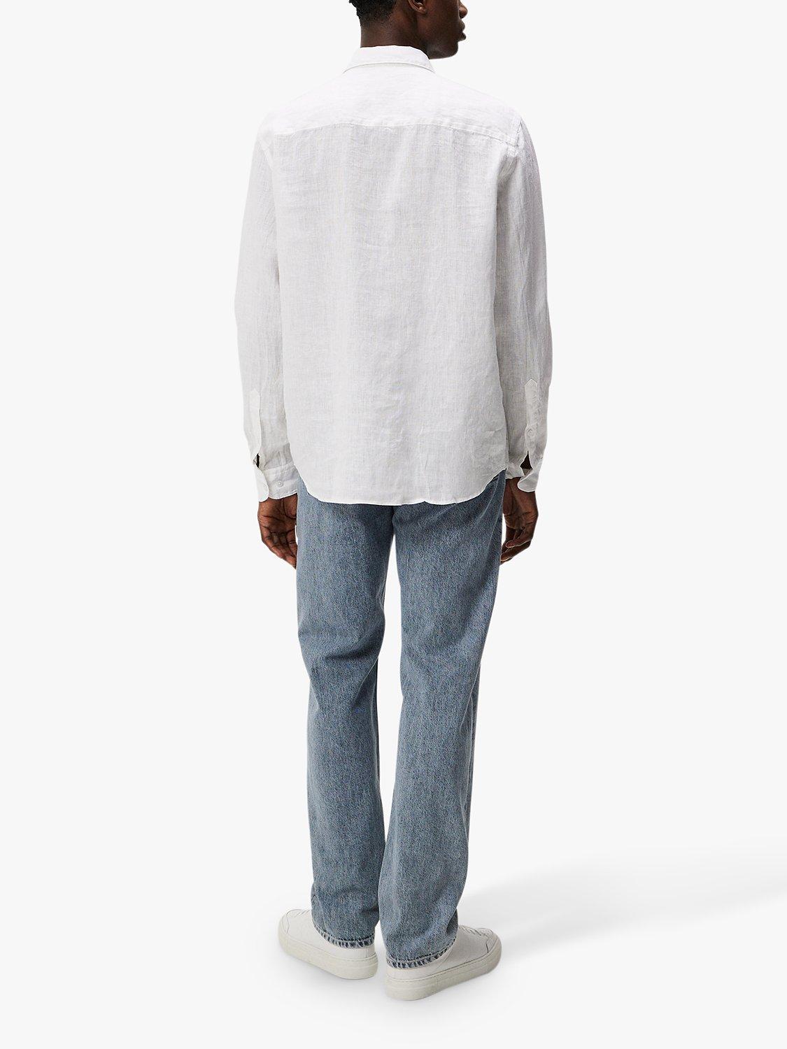 Product image 2 of 5, which shows J.Lindeberg Regular Fit Long Sleeve Linen Shirt, White, S