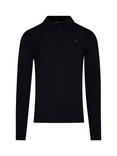 Raging Bull Classic Knitted Long Sleeve Polo Shirt, Black, Black