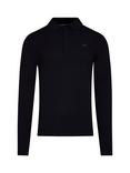 Raging Bull Classic Knitted Long Sleeve Polo Shirt, Black