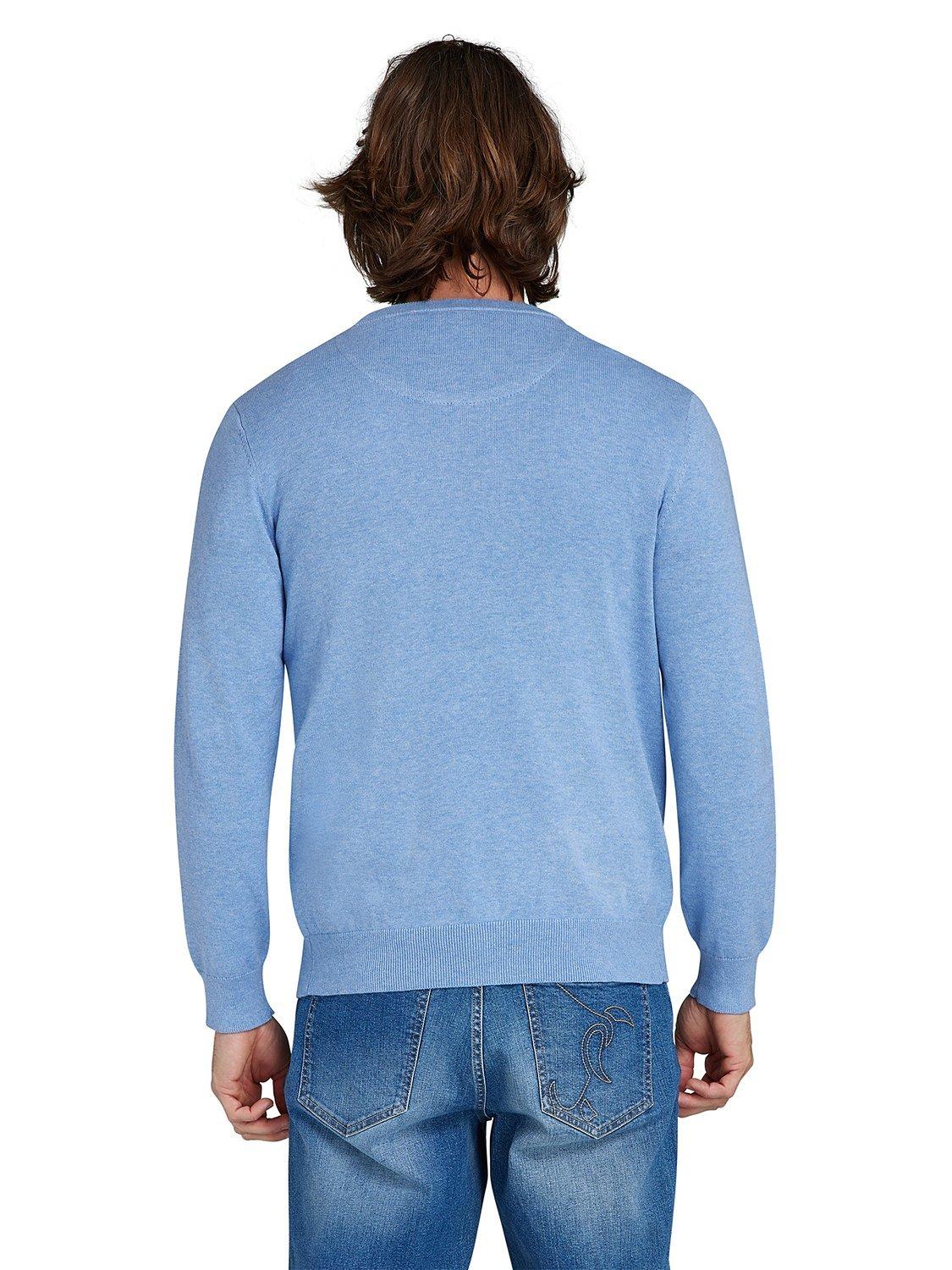 Raging Bull Crew Neck Cotton Jumper, Sky Blue, S