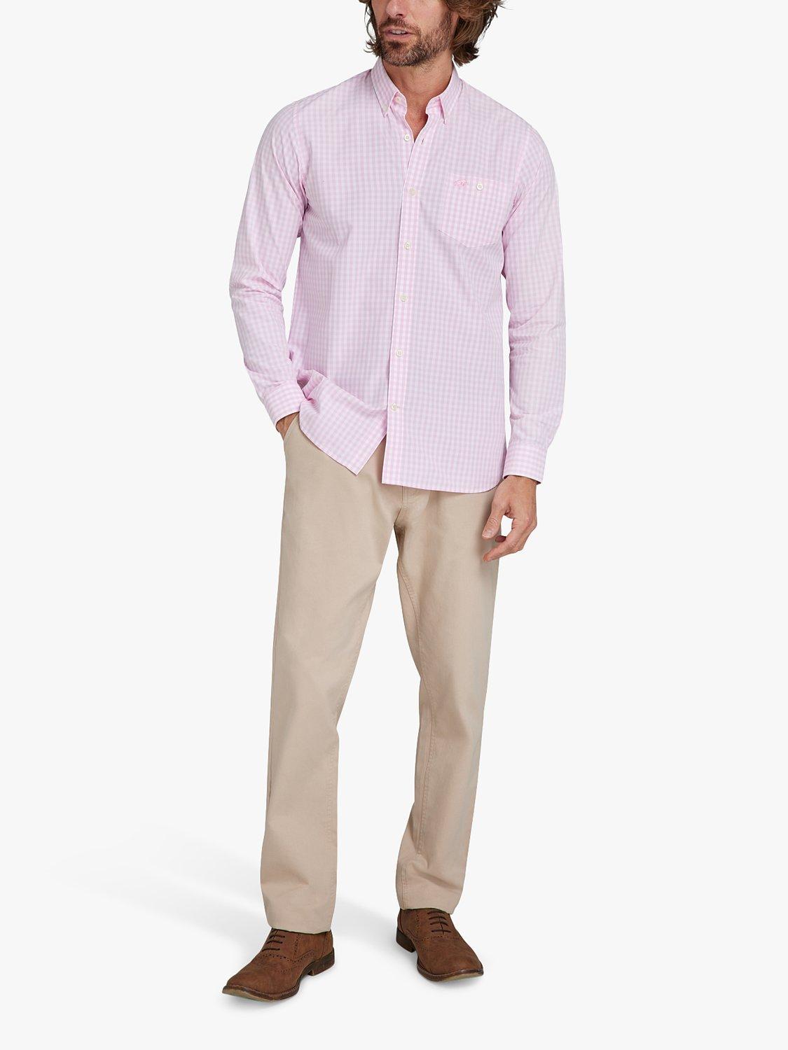 Product image 2 of 9, which shows Raging Bull Long Sleeve Gingham Check Shirt, Pink, S