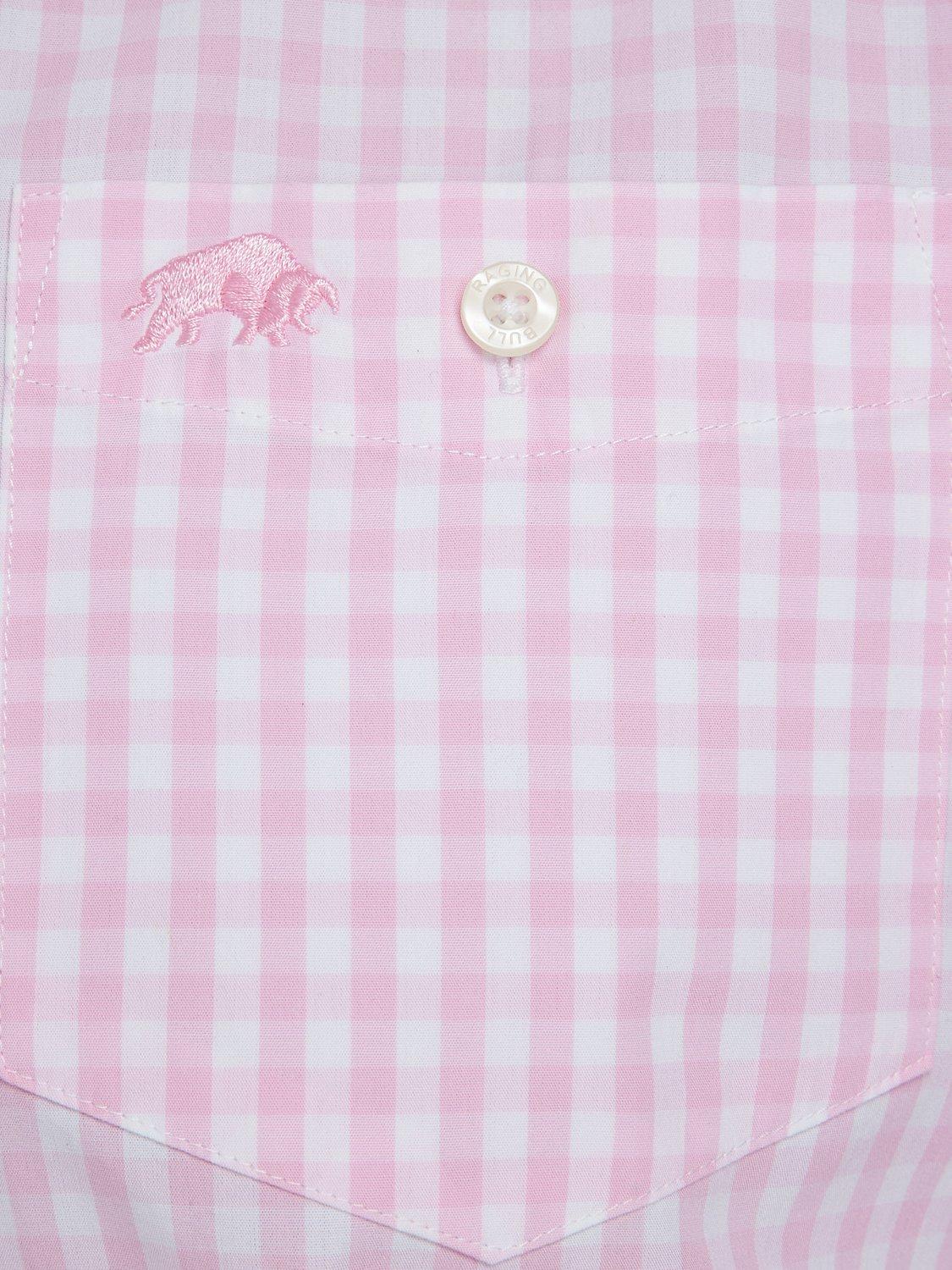 Product image 6 of 9, which shows Raging Bull Long Sleeve Gingham Check Shirt, Pink, S