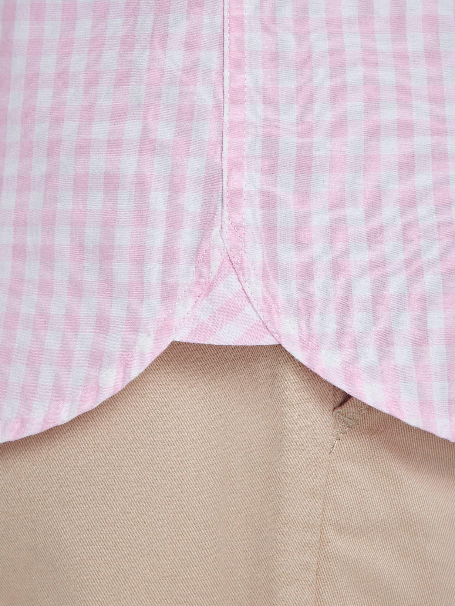 Product image 8 of 9, which shows Raging Bull Long Sleeve Gingham Check Shirt, Pink, S