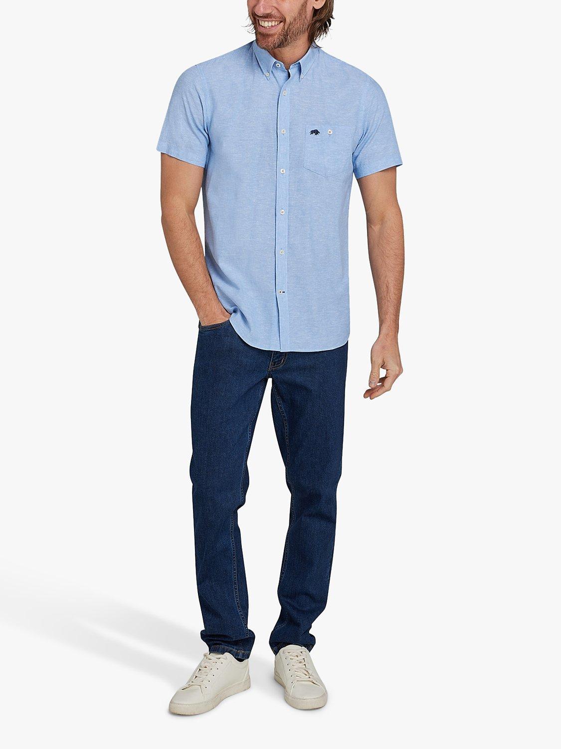 Product image 2 of 8, which shows Raging Bull Classic Linen Short Sleeve Shirt, Blue, L