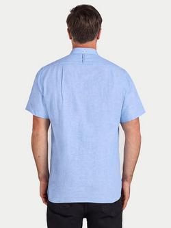 Raging Bull Classic Linen Short Sleeve Shirt, Blue - view 2, Blue