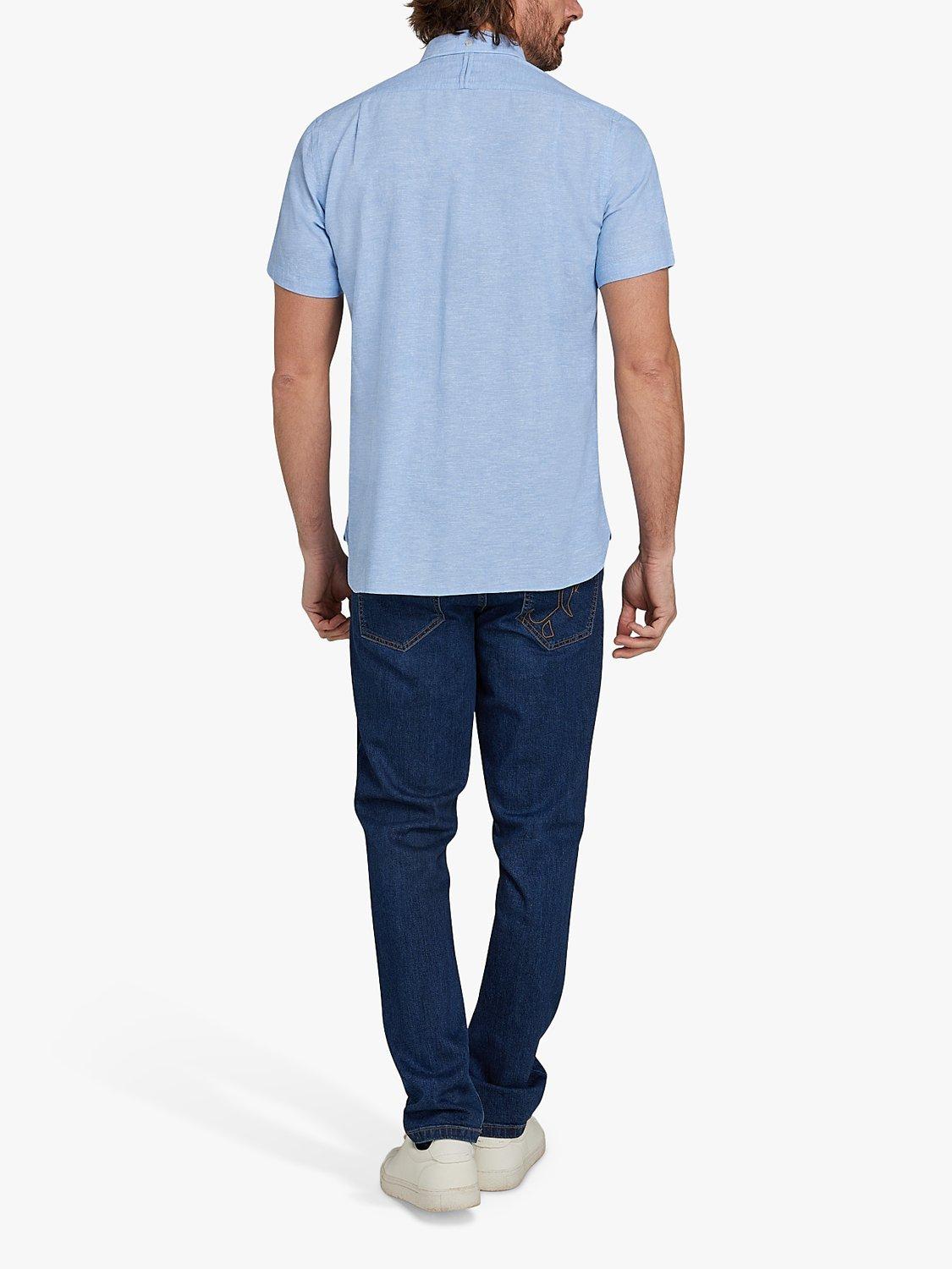 Product image 3 of 8, which shows Raging Bull Classic Linen Short Sleeve Shirt, Blue, L