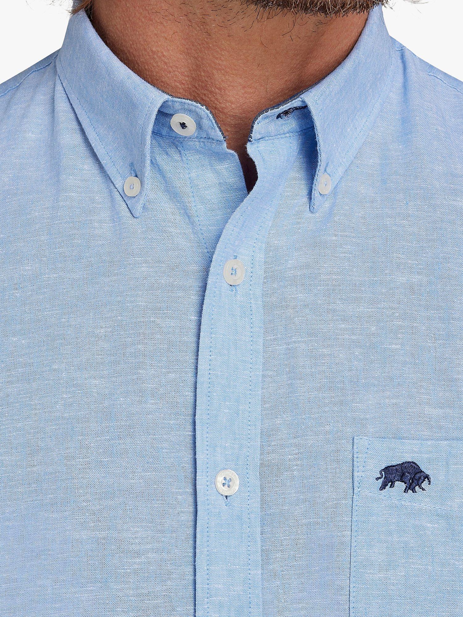 Product image 4 of 8, which shows Raging Bull Classic Linen Short Sleeve Shirt, Blue, L