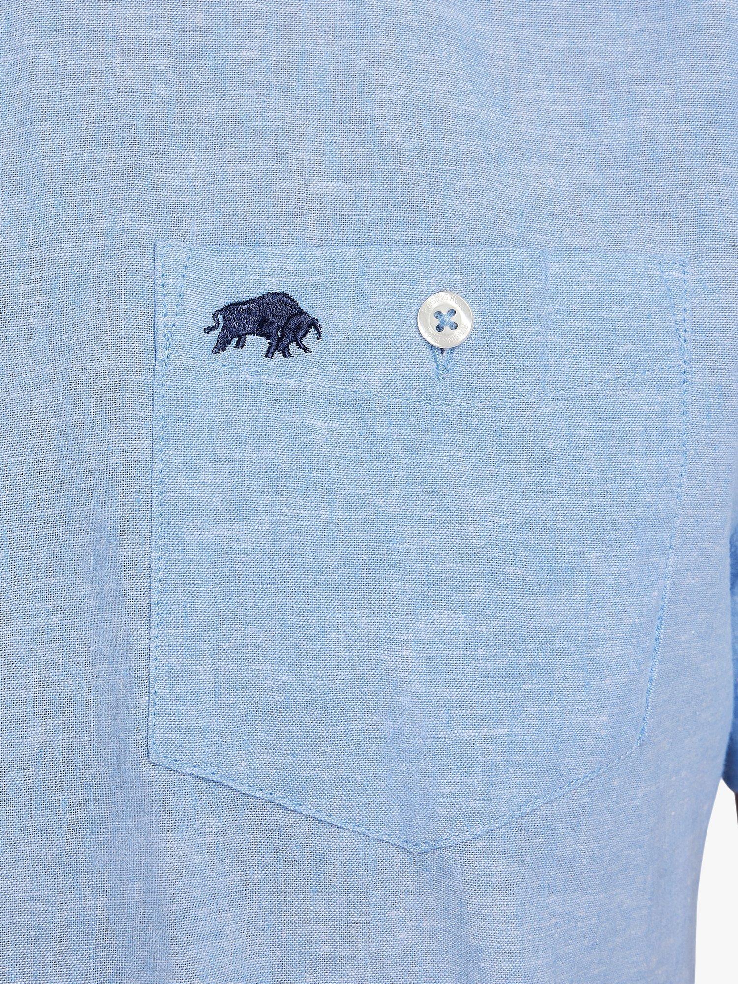 Product image 5 of 8, which shows Raging Bull Classic Linen Short Sleeve Shirt, Blue, L
