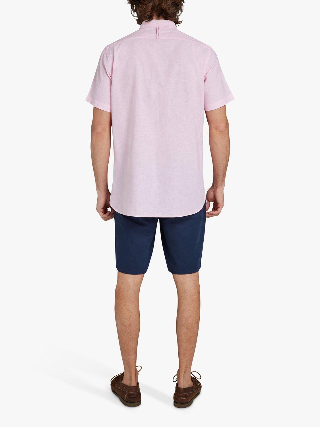 Product image 3 of 8, which shows Raging Bull Classic Linen Blend Short Sleeve Shirt, Pink, S