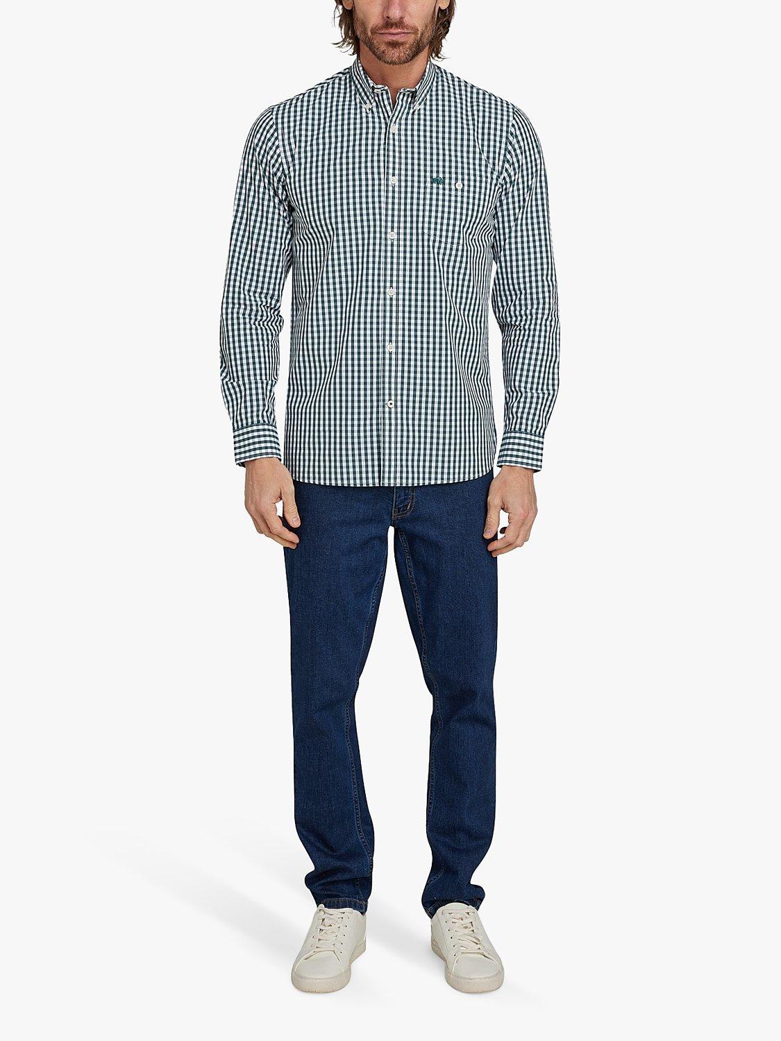 Product image 2 of 9, which shows Raging Bull Long Sleeve Gingham Check Shirt, Forest, S
