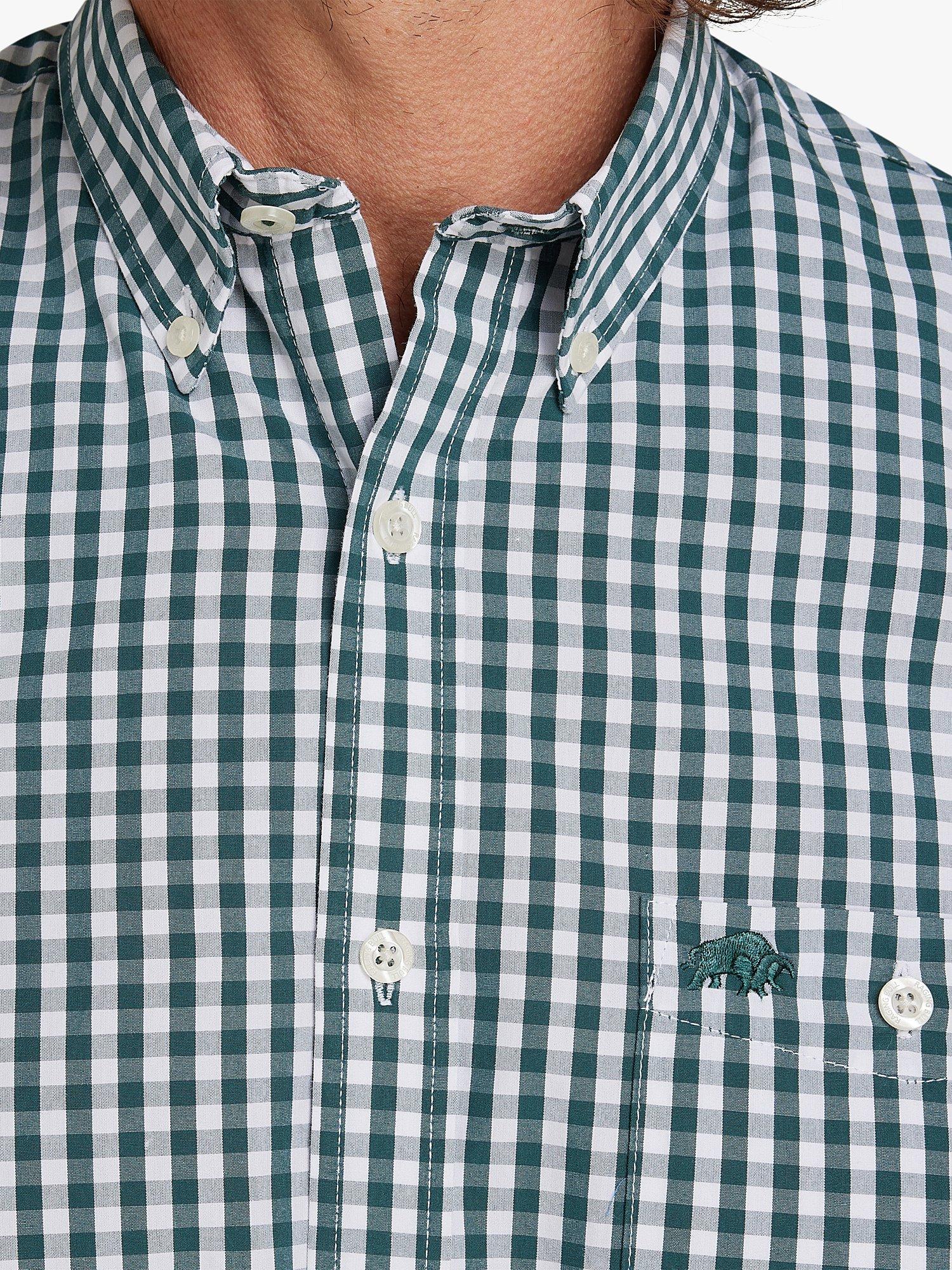 Product image 4 of 9, which shows Raging Bull Long Sleeve Gingham Check Shirt, Forest, S