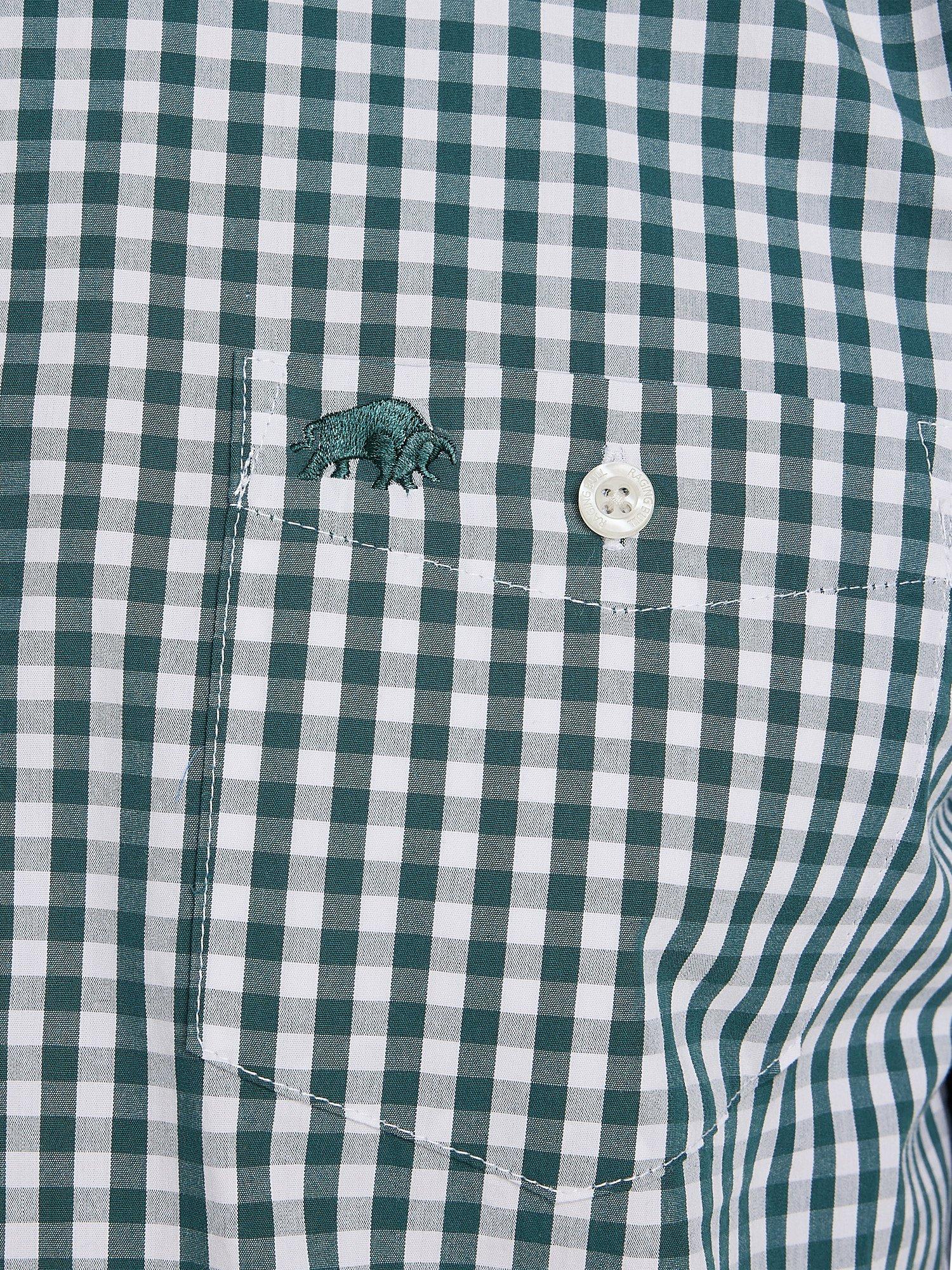 Product image 5 of 9, which shows Raging Bull Long Sleeve Gingham Check Shirt, Forest, S