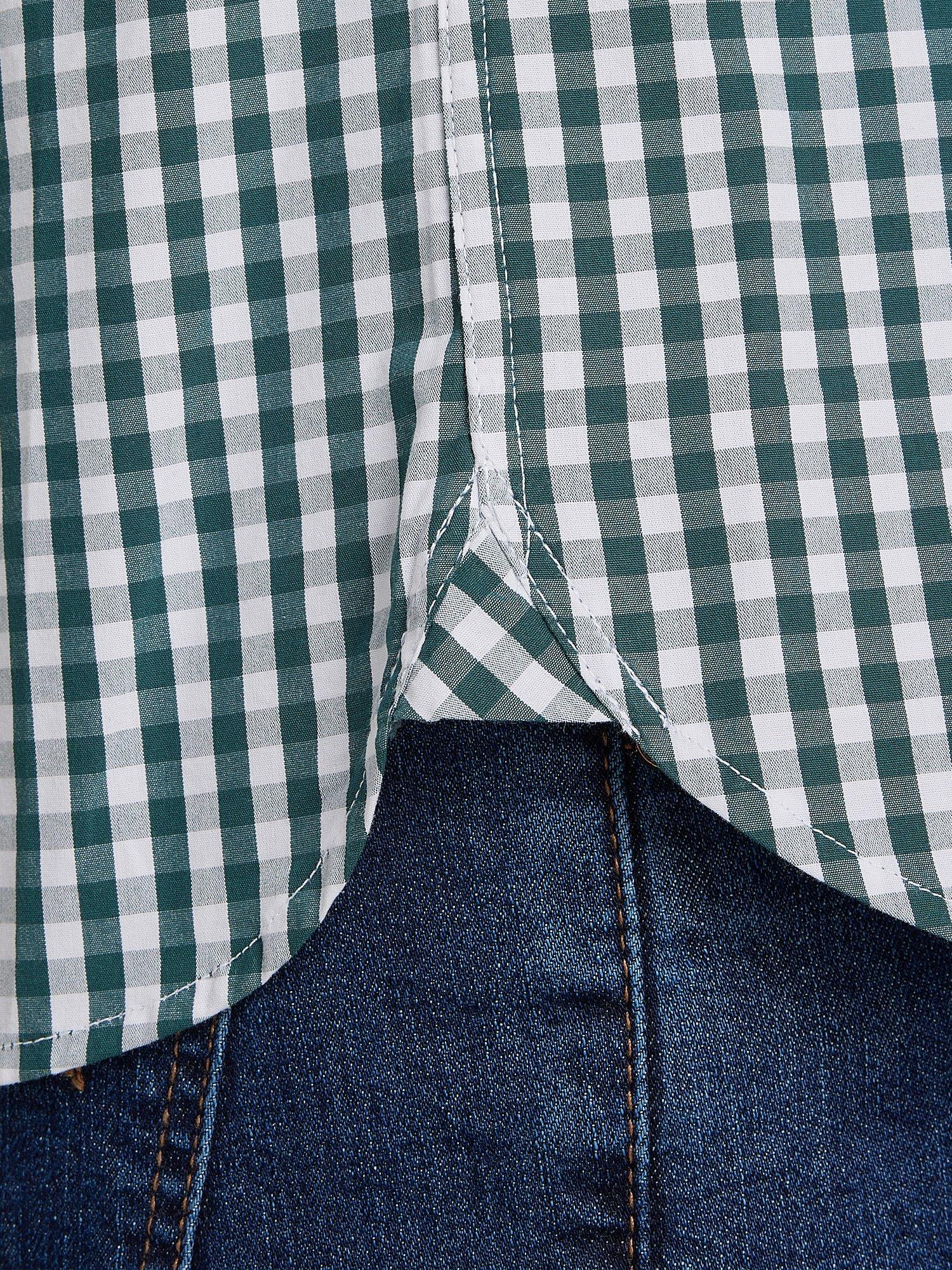 Product image 7 of 9, which shows Raging Bull Long Sleeve Gingham Check Shirt, Forest, S