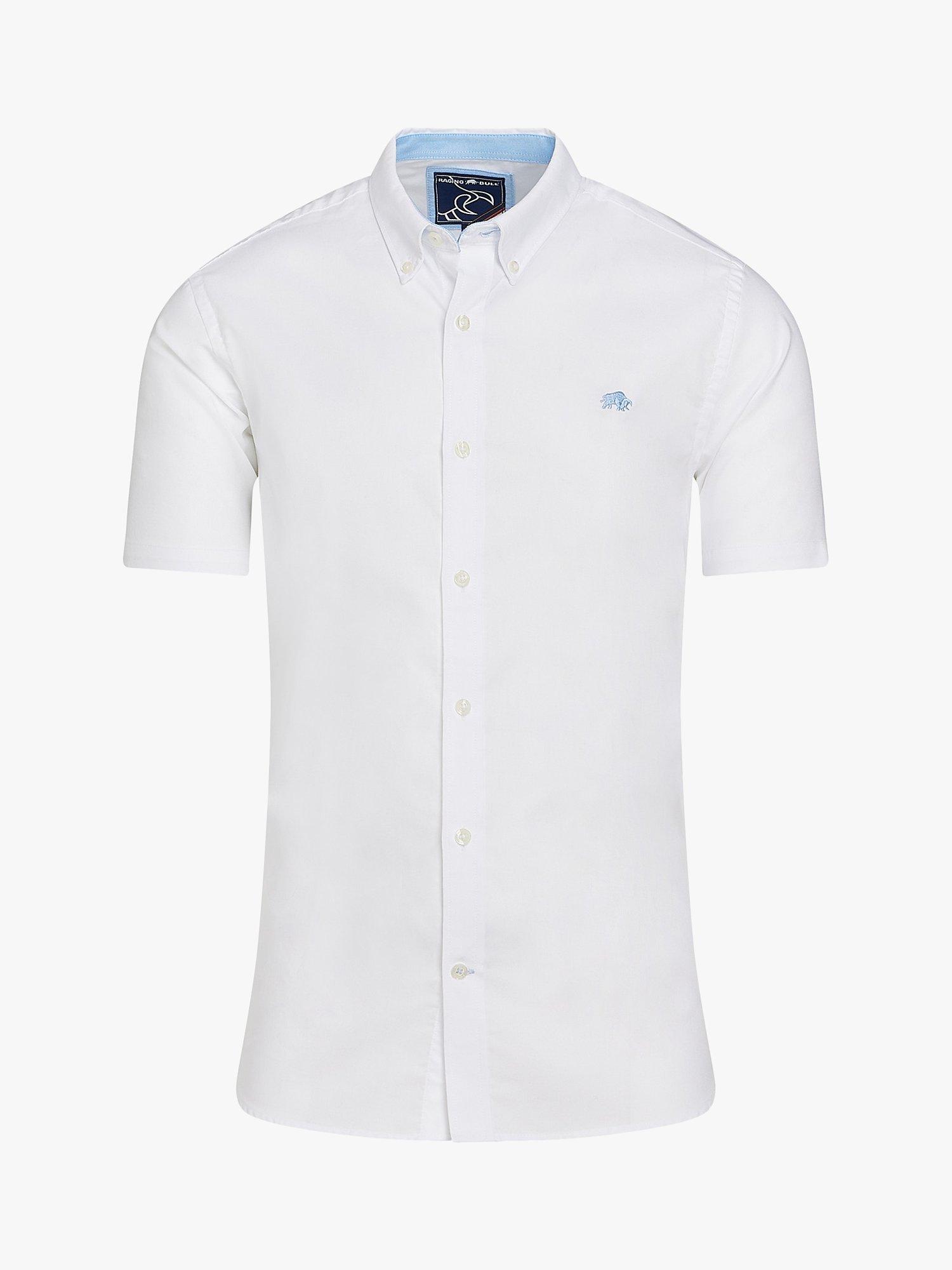 Product image 1 of 8, which shows Raging Bull Short Sleeve Lightweight Oxford Shirt, White, XXXXL