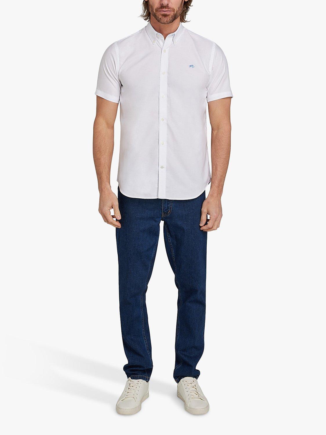Product image 2 of 8, which shows Raging Bull Short Sleeve Lightweight Oxford Shirt, White, XXXXL