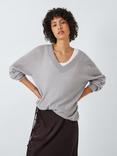 AND/OR Blythe Wool Blend V-Neck Jumper, Light Grey