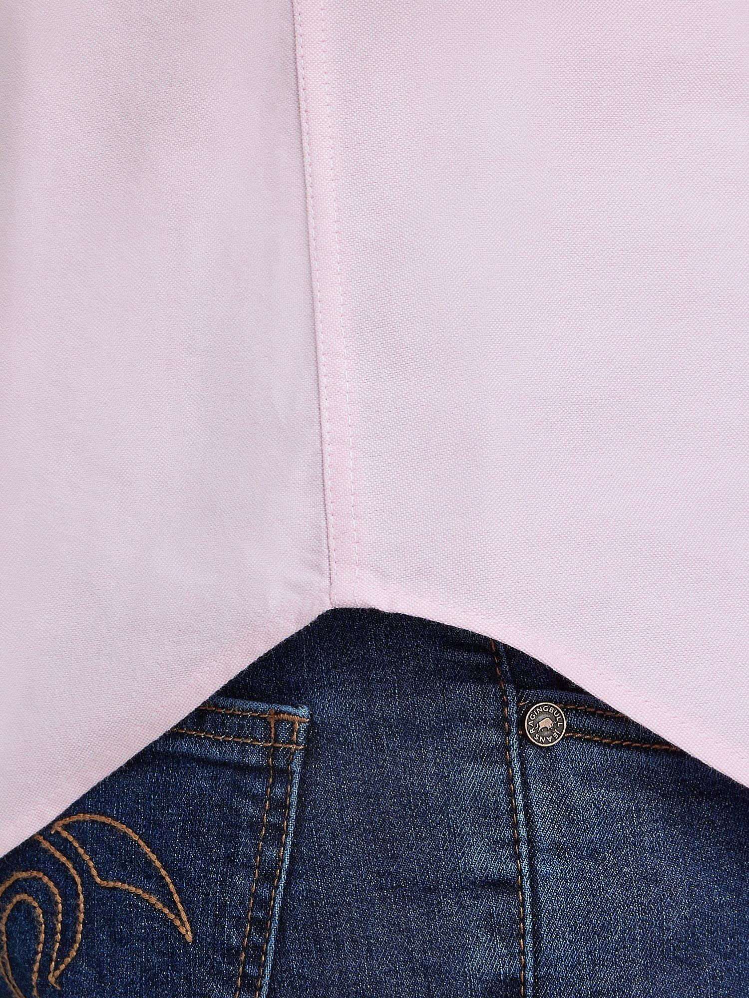 Product image 7 of 8, which shows Raging Bull Short Sleeve Lightweight Oxford Shirt, Pink, S