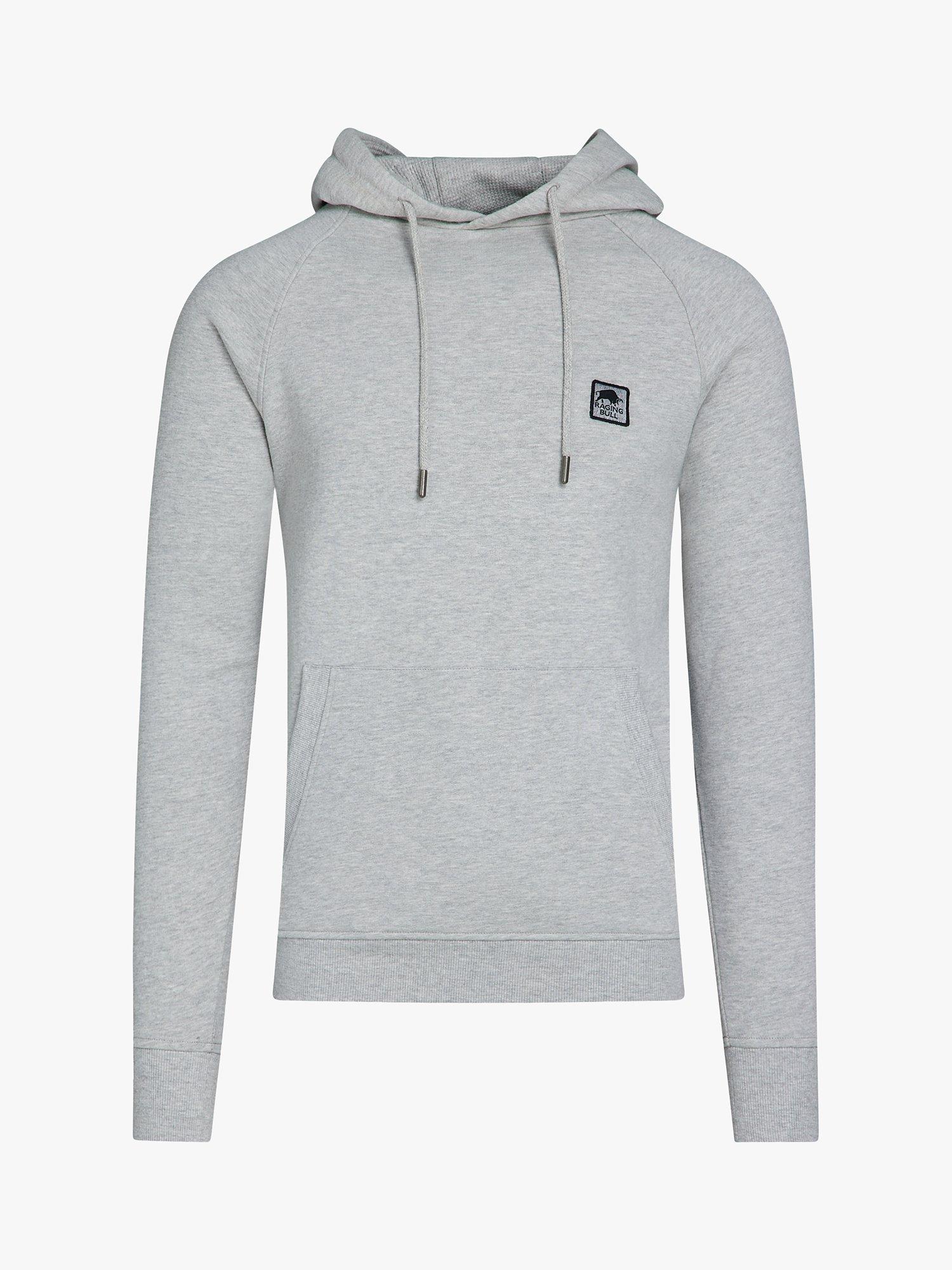 Product image 2 of 8, which shows Raging Bull Classic Woven Patch Overhead Hoodie, Grey Marl, M
