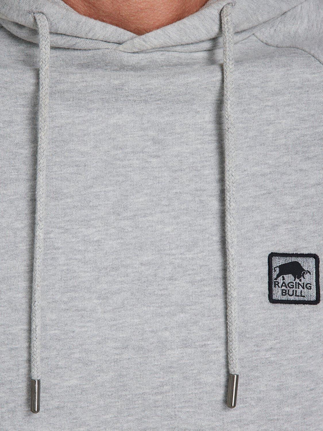 Product image 4 of 8, which shows Raging Bull Classic Woven Patch Overhead Hoodie, Grey Marl, M