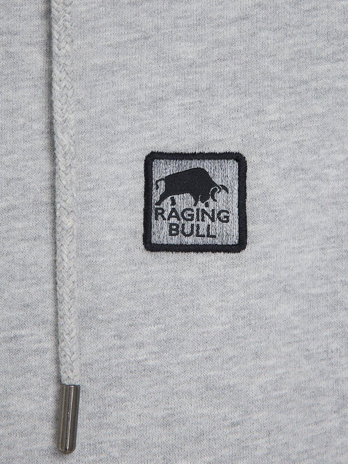 Product image 6 of 8, which shows Raging Bull Classic Woven Patch Overhead Hoodie, Grey Marl, M