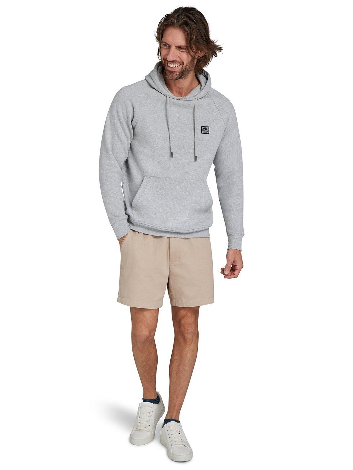 Product image 8 of 8, which shows Raging Bull Classic Woven Patch Overhead Hoodie, Grey Marl, M