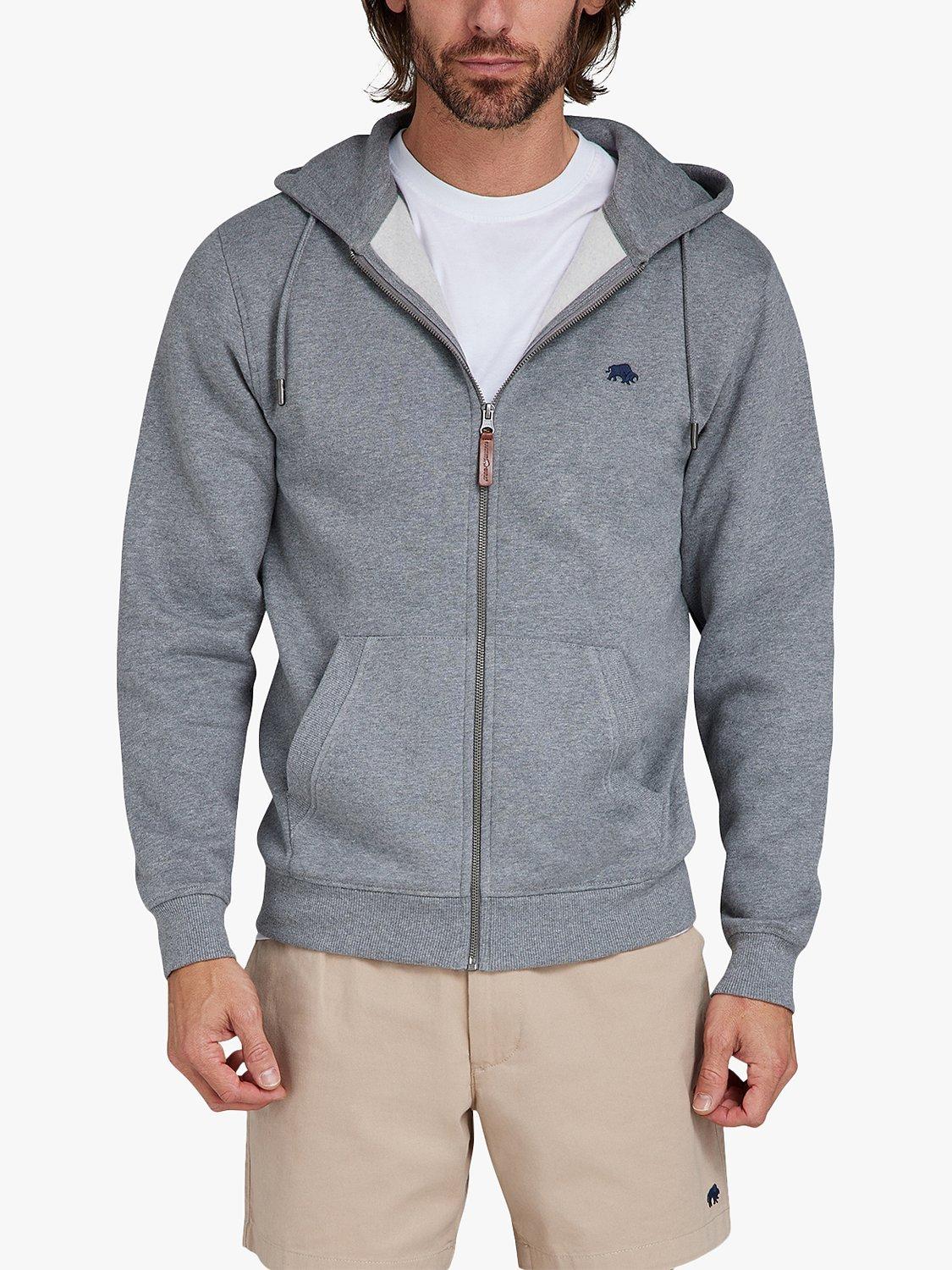 Product image 1 of 9, which shows Raging Bull Classic Zip Through Hoodie, Grey Marl, XXXL