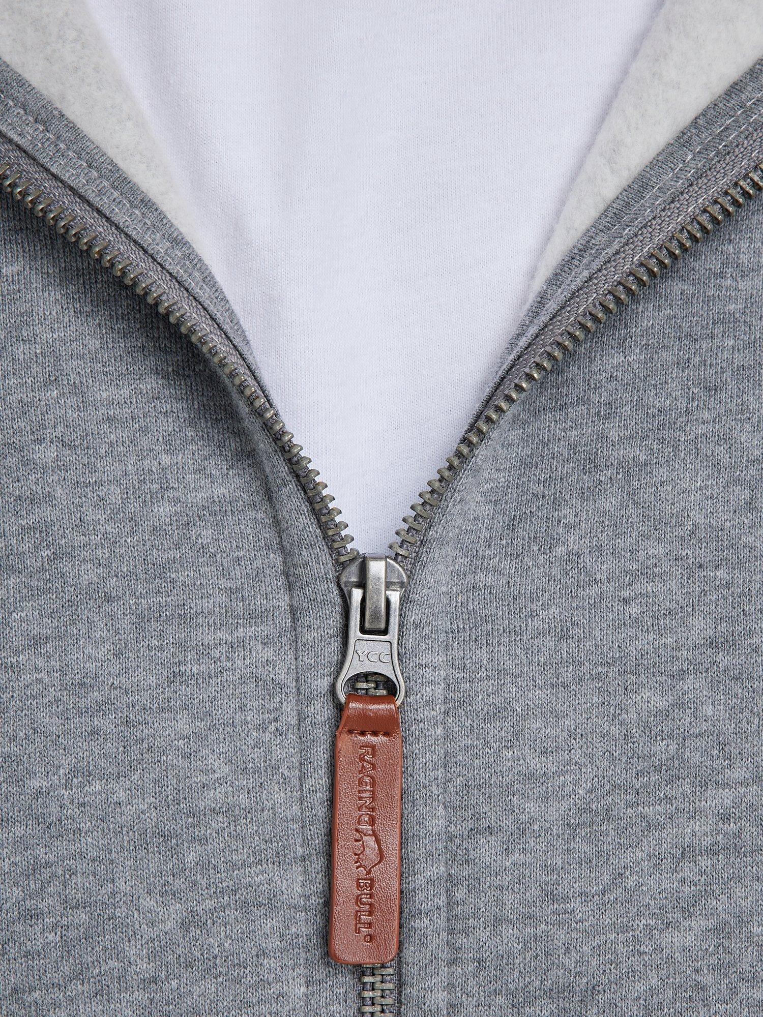 Product image 4 of 9, which shows Raging Bull Classic Zip Through Hoodie, Grey Marl, XXXL