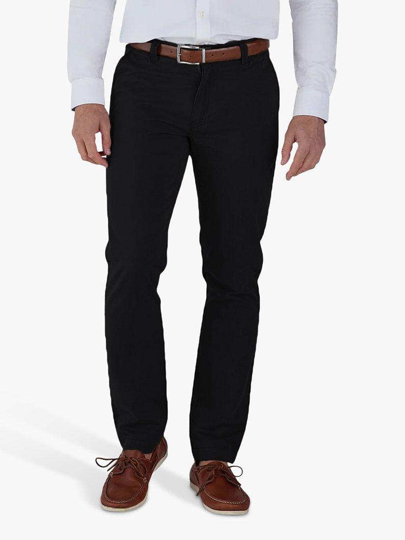 Raging Bull Tapered Cotton Chinos, Black, 40S