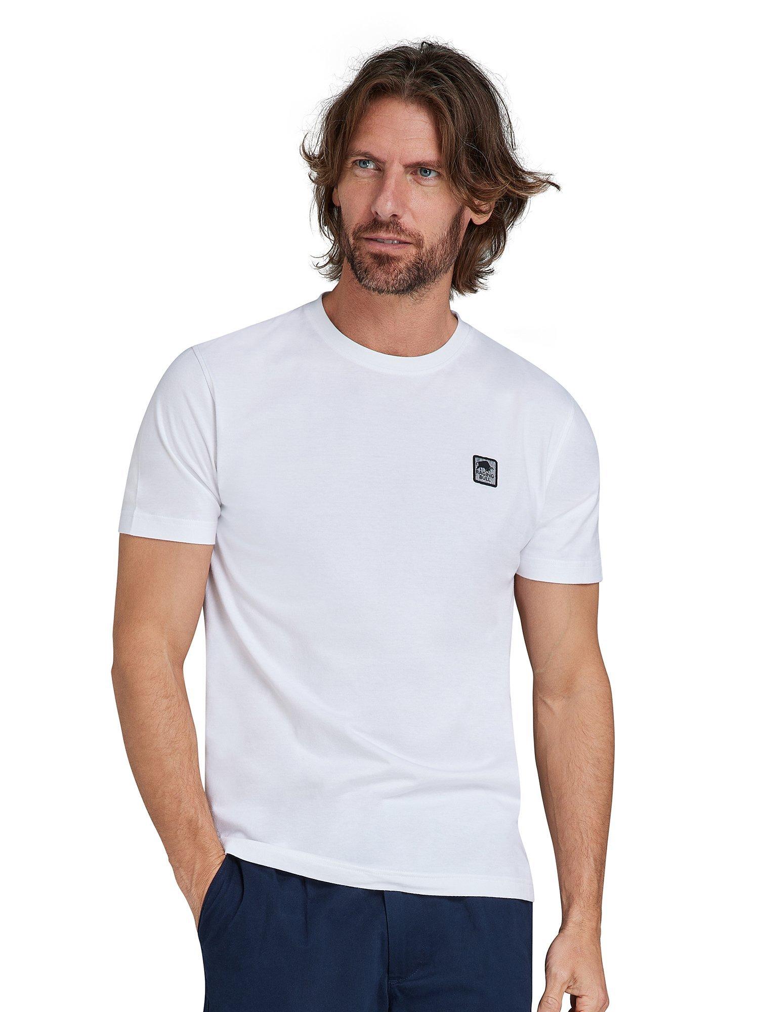 Raging Bull Classic Woven Patch T-Shirt, White