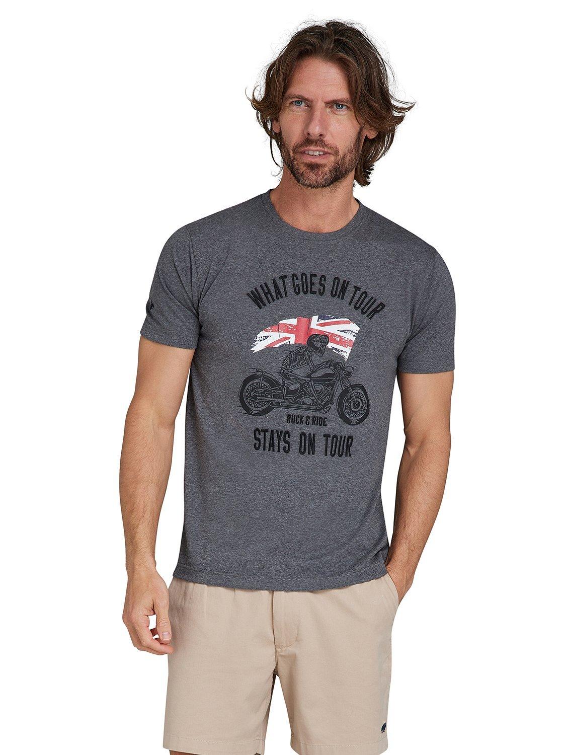 Raging Bull On Tour Biker T-Shirt, Charcoal