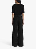 Twist & Tango Ginny Contrast Stitch Wide Leg Trousers, Black