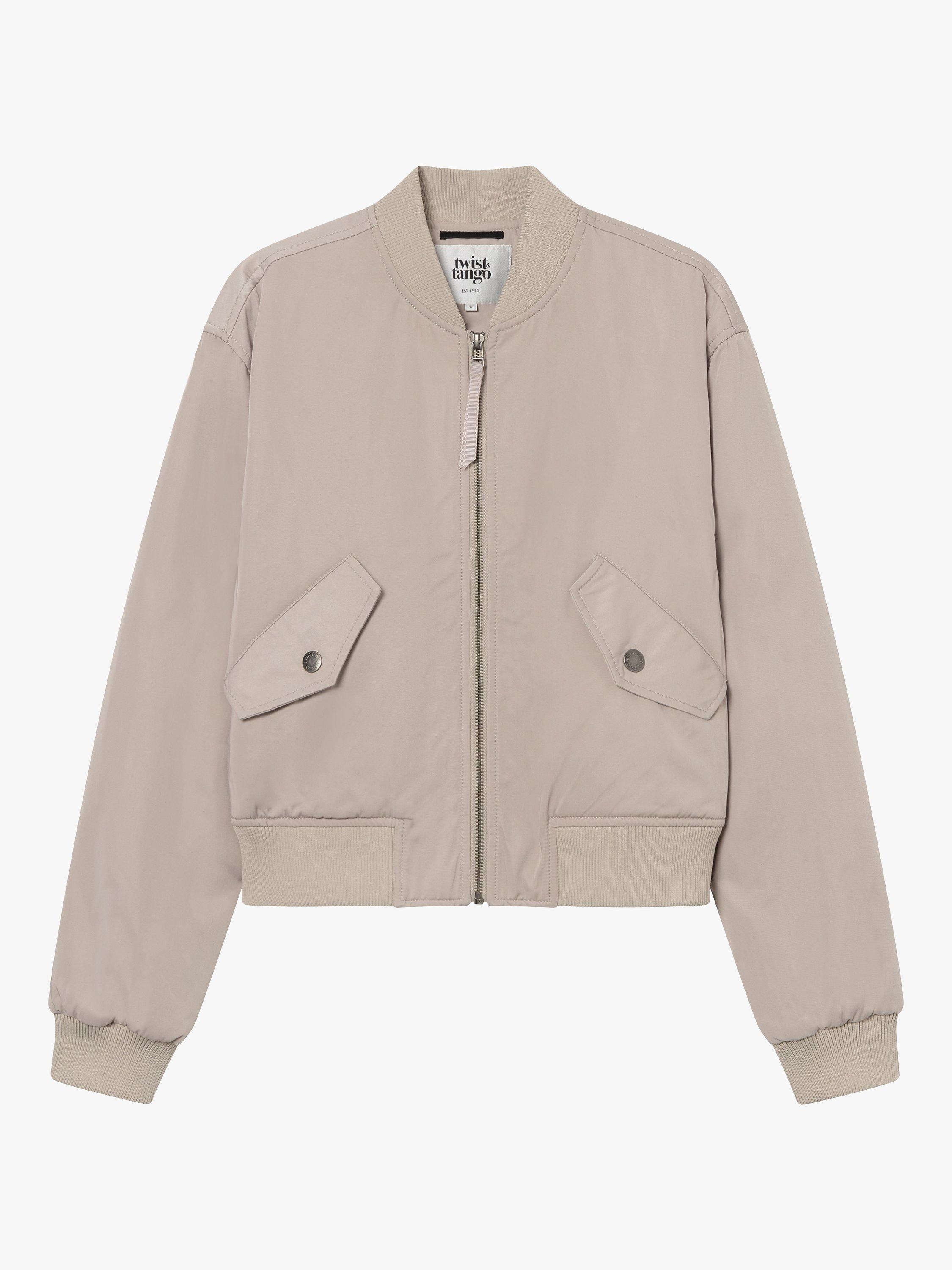 Product image 4 of 5, which shows Twist & Tango Jolie Boxy Bomber Jacket, Light Taupe, XS